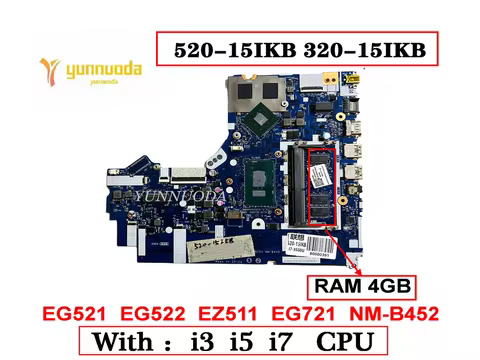 NM-B452 For Lenovo Ideapad 330-15IKB 320-15IKB 520-15IKB Laptop Motherboard With Inte i3 i5 i7 CPU 4