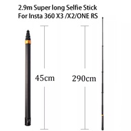 290cm Carbon Fiber Invisible Extended Edition Selfie Stick For Insta360 X4/X3/GO3/ Ace pro /ONE RS Accessories For GoPro Selfie Stick