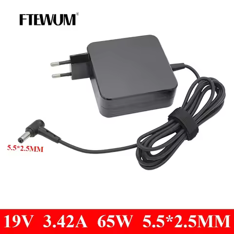 FTEWUM 19V 3.42A 65W 5.5*2.5mm EU AC Charger Laptop DC Adapter ADP-65DW For ASUS x450 X550C x550v w5