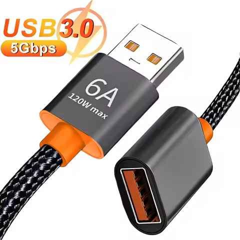 High Speed USB Extension Cable 6A USB 3.0 2.0 Male to Female For PC Laptop TV Xbox One SSD HDD Data 