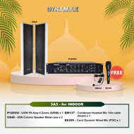 PA System For Surau/ Masjid Package DYNAMAX P120VU PA Amplifier, 4-WAY 40W Column Speaker Imam Heads