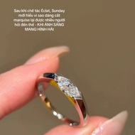Full Ring HPHT Cultured Diamond Eclat Ring | Rhodium Coated S925 Silver - Sunday