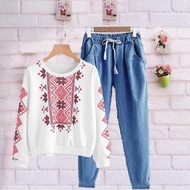 ab. Damai - setelan tribal glow denim