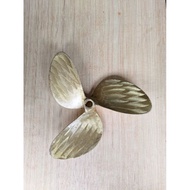 15 inch 3 Leaf Pomfret Brass Fan Propeller Wheel (1 inch Axle)