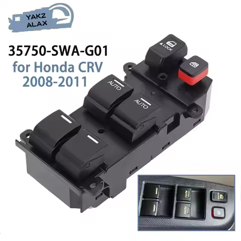 35750-SWA-G01 for Honda CRV 2008 2009 2010 2011 Window Control Switch Front Left Driver Side Glass L