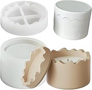 Round Cup Silicone Mold Cylindrical Candle Jar Mold with Lid Cube Round Box Resin Expoxy Mould Handm