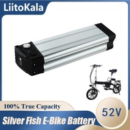 LiitoKala 36V Silver Fish Battery 36V 48V 52V 30Ah Electric Bike Battery For 500W Bafang Motor Electric Bicycle Kits