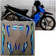 stiker striping suzuki smash 110 r biru hitam 2006 2007 lis body standar berkualitas original