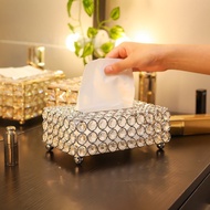 Light Luxury Metal Multi-Function Tissue Box for Living Room Coffee Table Remote Control Holder 2-in