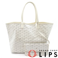 กระเป๋าโท้ทผู้หญิง GOYARD Saint Louis PM PVC/หนัง
 สีขาว【สินค้ามือสอง】