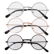 flgo Vintage Retro Metal Frames Clear Lens Glasses Eyewear Big Round Circle Glasses