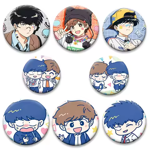 Anime Go for It, Nakamura‑kun!! Brooches Okuto Nakamura,Aiki Hirose Cartoon Badge Round Pins for Bac