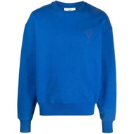 ▼✒♀เสื้อสเวตเชิ้ตคู่รักพิมพ์ลายตัวอักษรรักคอกลม AMI Ami AMI สีทึบผ้าเช็ดตัวซับในแบบเดียวกับตัวอักษร 