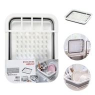 雜乜鋪 - 日貨熱賣 折疊瀝水碗架|水槽收納架 自動排水 碗筷餐具收纳置物架折叠沥水架碗碟收纳沥水篮杯餐具架厨具