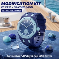 Funky PC Case and Soft Silicone Strap with Swatch & AP Royal Pop Lepine Modification Kit Compatible 