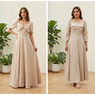 Beige Dress for Bridesmaid, Formal Beige long dress