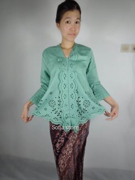 Atasan Kebaya Encim Moderen Denaya Warna Hijau Sage Kebaya Kartini Modern