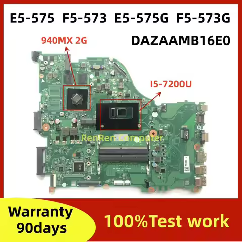 DA0ZAAMB8D0 DAZAAMB16E0 For Acer Aspire E5-575 F5-573 E5-575G F5-573G Laptop Motherboard With i3 I5 