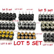 LOT 5 SET < ZL> Hotwheels 1:64 Rubber Wheels Tayar Getah Real Riders custom
