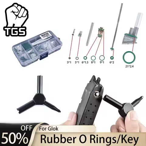 Tactical Airsoft Magazine Fluorine Rubber O Ring Pistol for GBB Marui TM Glock 17 Set Green Flat Sil