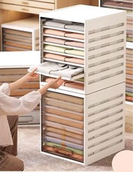 8層米白色衣物收納層架抽屜clothes storage multiple layers