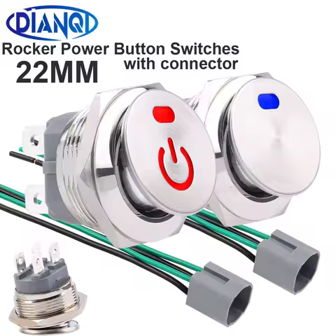 1pc 10A 4Pin 22mm 2 Position Boat Rocker Switch KCD Power OnOFF Switch Blue Red Green LED Light Illu