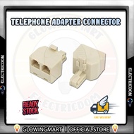 (Ready Stock) i Cable RJ11 6P4C Telephone Splitter RJ11 4Pin (Male) to 2 x 4Pin (Female) Telephone A