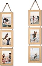 QUTREY 5x7 Collage Picture Frames, 6 Openings Hanging Photo Frame Set Display Vertical 5 by 7 inch P