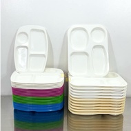 Plastic 4 in 1 Divider Tray Plate 6 pcs each (2 Sizes) (Choose Variations) plastic plate