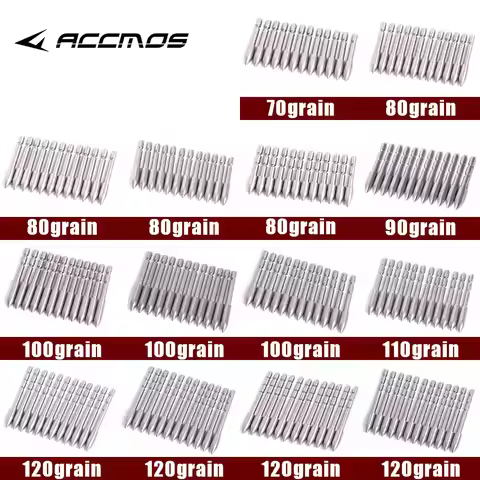 12/24PCS 70 80 90 100 110 120 Grain Stainless Steel Bullet Point Tip For Id 4.2 Mm Arrow Shaft Arrow