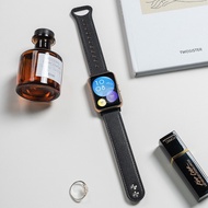 สตั๊ดคู่สายนาฬิกาหนังสำหรับ Samsung Galaxy Watch Fit 3 Fit3 / Redmi Watch 4 / Xiaomi Mi Band 8 Pro / Huawie Watch Fit FitNew สร้อยข้อมือเปลี่ยนสายรัดข้อมือสายนาฬิกา