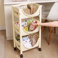 Trolley Rack Movable Household Snack Floor Multi-Layer Living Room Storage Bookshelf Kitchen Living Room Stall Shelf