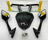 Side Mirror Bracket+Visor W/Long Side Mirror ( 3in1)For Aerox/Mio Etc.W/Random grip
