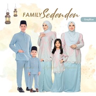 Baju Raya Sedondon Color Grey Blue Baju Kurung, Kurta Dan Baju Melayu Raya 2026 (Ready Stock)