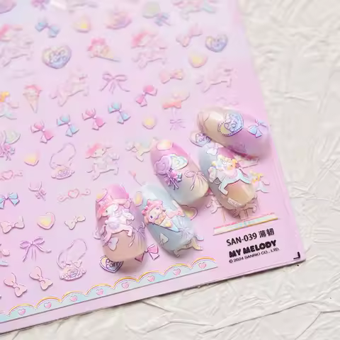 Tomoni Anime Sanrio Cinnamoroll Nail Sticker Cartoon Hello Kitty Stickers For Nails Nail Art Supplie