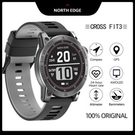 NORTH EDGE CROSS FIT3 GPS Smart Watch AMOLED หน้าจอ เข็มทิศ เครื่องวัดความสูง 50 เมตร กันน้ำ