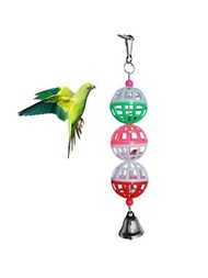 彩色鈴鐺球和鈴鐺鸚鵡互動玩具