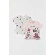 [Auth] Set of 2 Mickey Hm patterned shirts uk size 6-9m to 3-4y