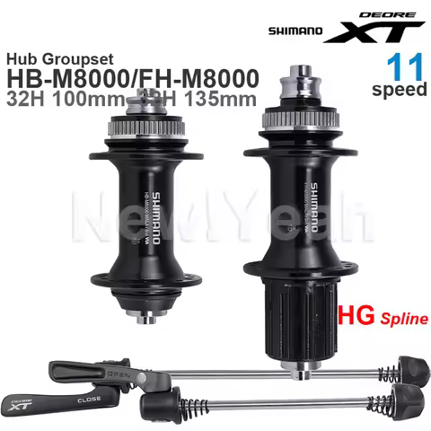 SHIMANO DEORE XT M8000 HUB Groupset Front Hub HB-M8000 100mm and Rear FREEHUB FH-M8000 135 mm with Q