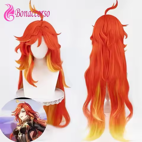 Mavuika Cosplay Wig Synthetic Long Curly Wig Anime Coser Cute Girl Heat Resistant Fiber Wig High Qua
