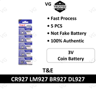 [100% ORIGINAL] T&E CR927 BR927 DL927 ECR927 LM927 KCR927 BR927-1W coin cell miniature battery 3V bu