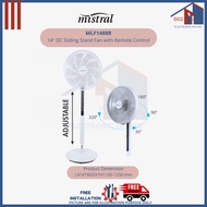 Mistral MLF1488R 14" DC Sliding Stand Fan with Remote Control