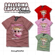 Barelina kapucina baju budak perempuan, anomali t-shirt budak perempuan, ballerina cappuccino t shir