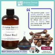 Aroma Sense Clove Bud Scent Water Soluble Essential Oil (250ml)  - Fresh & Long Lasting Fragrance fo