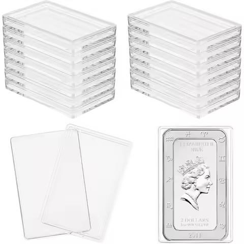 Silver Bar Holder Clear Storage Container Compatible Silver Bar Box for 1oz Silver Bar 1 Troy Ounce 