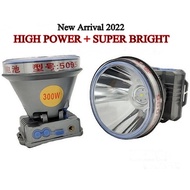300W Lampu Kepala Terang Rechargeable LED Headlamp Headlight Super Bright Lampu Suluh Kepala Terang 