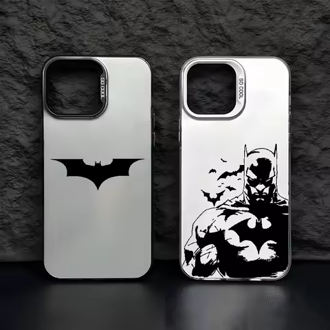 Black-B-Bat-ManS Movie Phone Case For IPhone 16 15 14 13 12 11 Pro Max Black Matte Multicolor Laser 