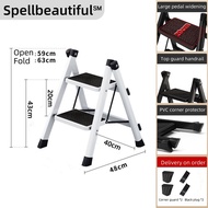 Spellbeautiful℠ 2/3 Step ladder Iron Foldable Ladder Portable Step Ladder