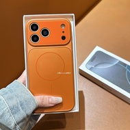 Orange Large Window Suitable for Apple 17promax Phone Case High-Grade Frosted Glass iphone16ProMax L