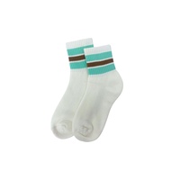 Middle Cut Length - Varsity Socks Crew -Green/White - [4606]